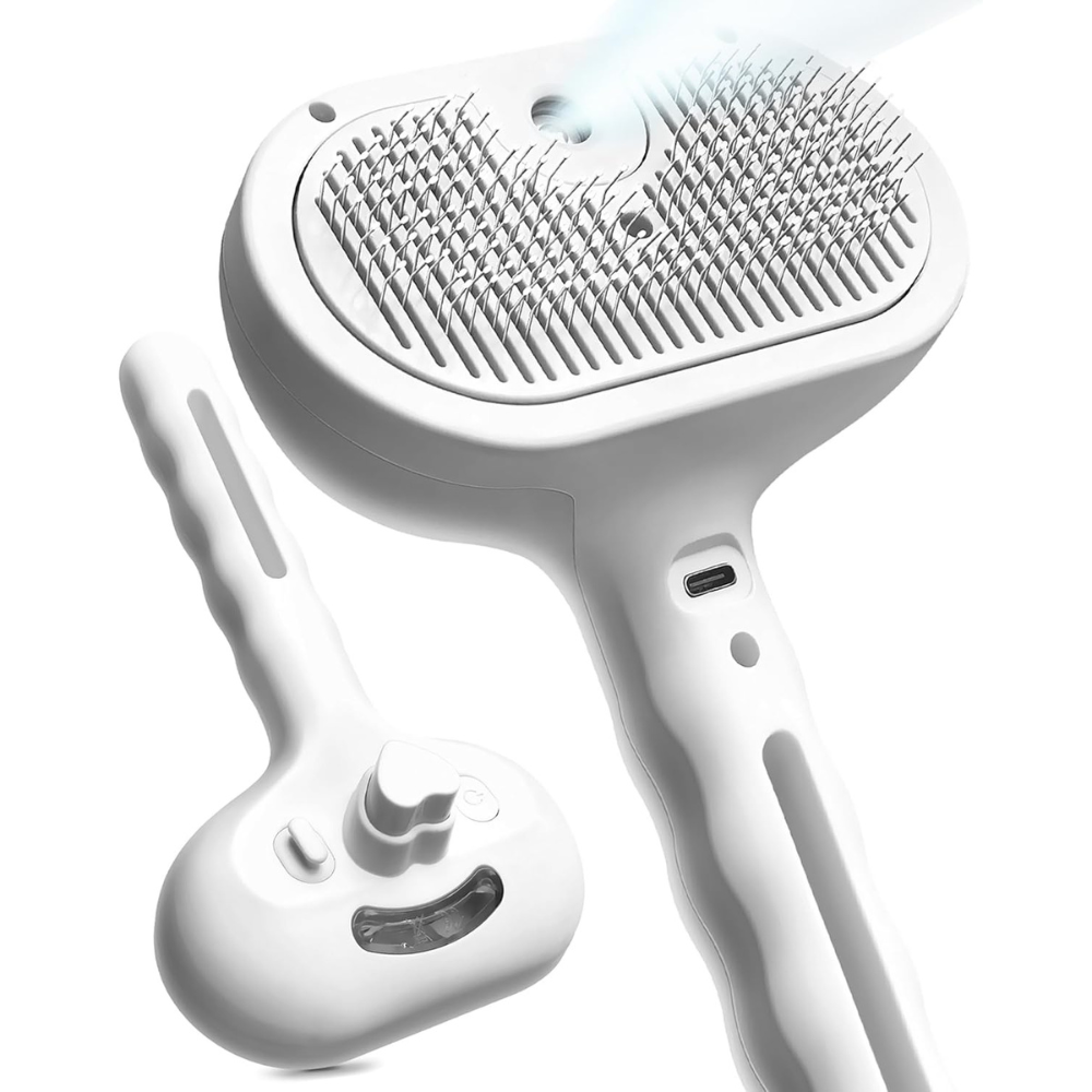 Snufflé™ Pet Hair Grooming Brush with Mist Spray – Spray. Swipe. Done.