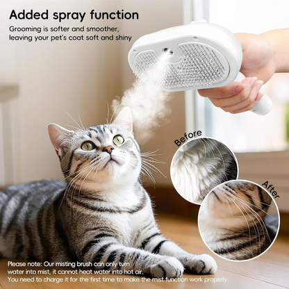 Snufflé™ Pet Hair Grooming Brush with Mist Spray – Spray. Swipe. Done.